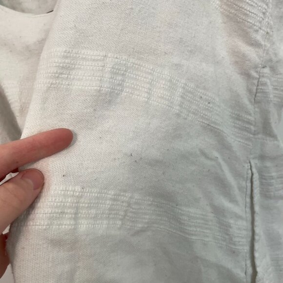 FREE PEOPLE Keep It Simple Mini Dress White Button Low Back Cotton Linen Summer - Picture 15 of 16